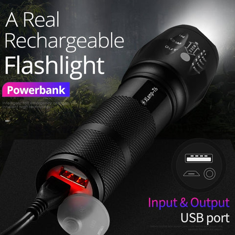 Tactical Military Rechargeable 2000 Zoom LED T6 Flashlight