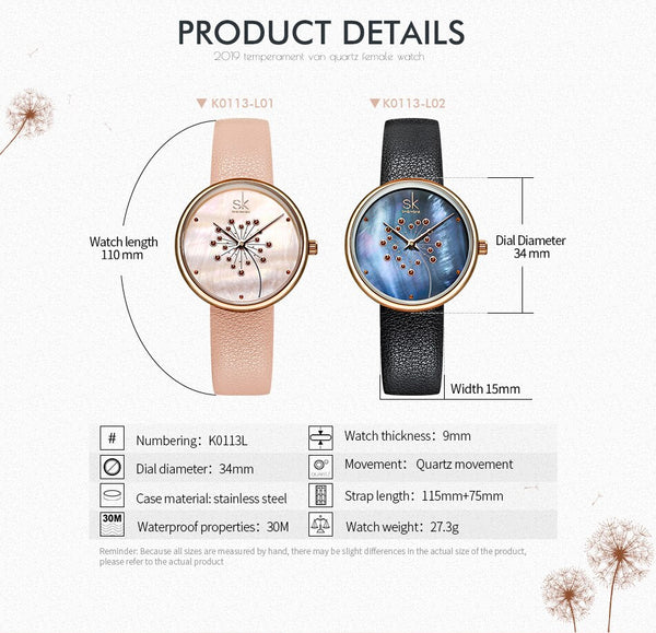 Fritillary & Dandelion Design Watch