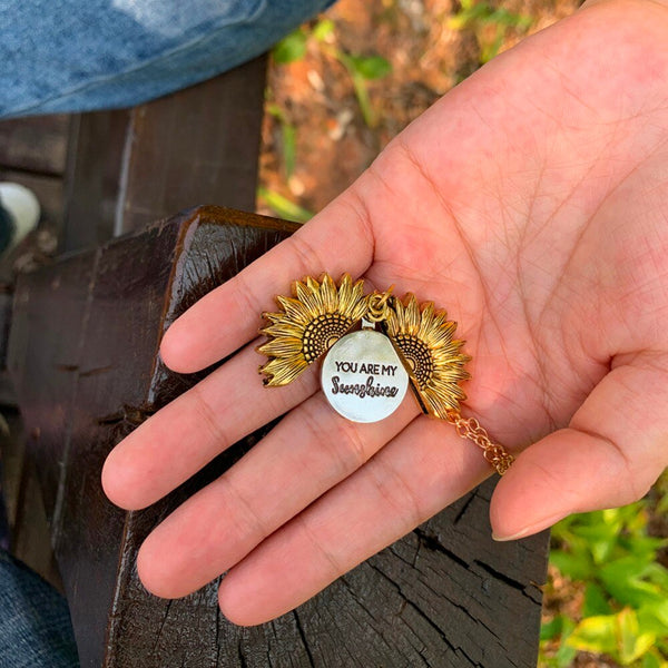 You are My Sunshine Sunflower Necklace