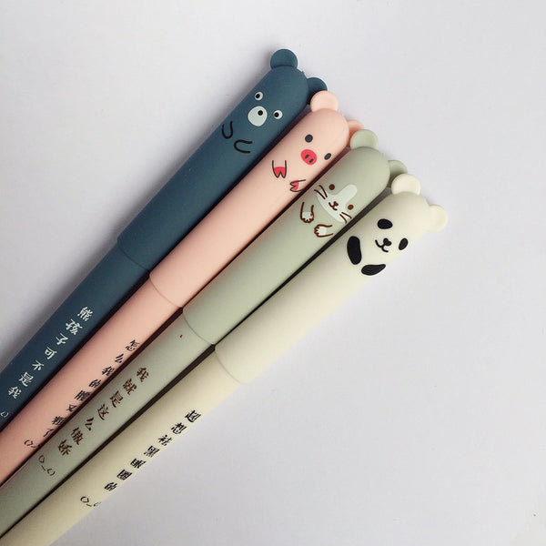 Adorable Animals Velvet Feel Erasable Gel Pen