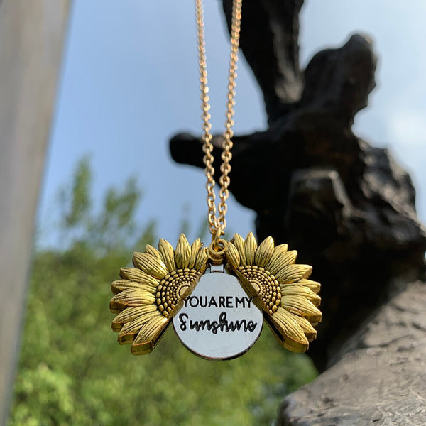 You are My Sunshine Sunflower Necklace
