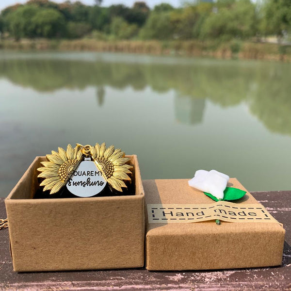 You are My Sunshine Sunflower Necklace