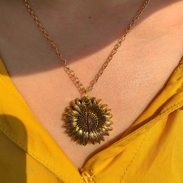 You are My Sunshine Sunflower Necklace